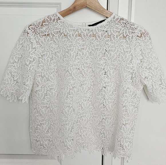 Zara White Lace Top - Picture 6 of 10